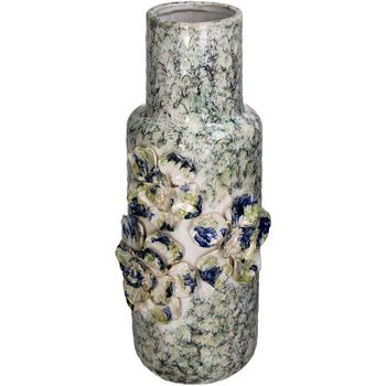 Vase Steingut Blau 16.5x14.5x39cm