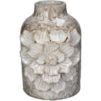 Vase Steingut Weiß 14x13x18,5cm