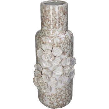 Vase Steingut Weiß 16.5x15.5x39cm