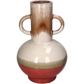 Vase Stoneware Red 21.5x21.5x33cm