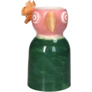 Vase Vogel Steingut Multi 13,5x15x21cm