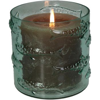 Candle Holder Fishes Glass Turquoise 13x13x13cm