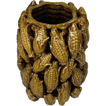 Planter Corn Fine Earthenware Yellow 23x22.5x26cm