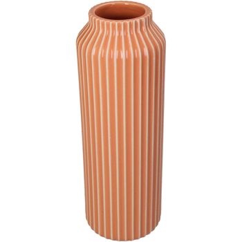 Vase Stoneware Orange 9.5x9.5x26cm