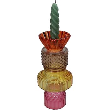 Candle Stick Glass Multi 9.9x9.9x21.5cm