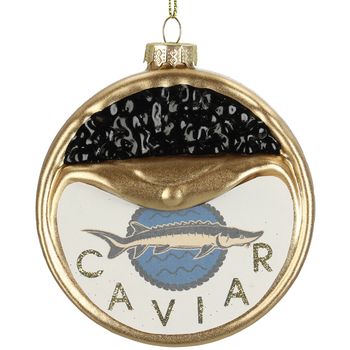 Ornament Kaviar Glas Gold 9.5cm