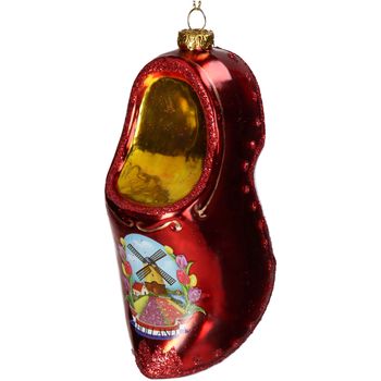 Ornament Holzschuh Glas Rot 12.7cm