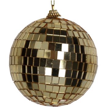 Ornament Disco Ball Glass Gold 10cm