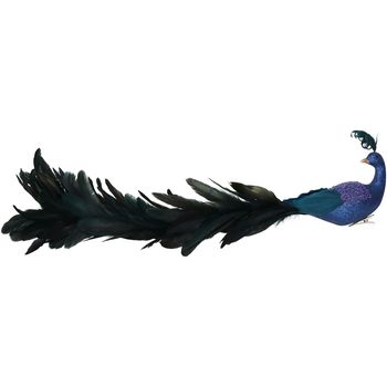 Ornament Peacock Feather Blue 55cm