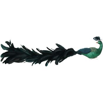 Ornament Peacock Feather Green 55cm