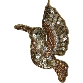 Ornament Vogel Perlen Gold 11.5cm