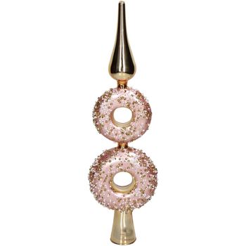 Ornament Treetop Donut Glass Pink 32.8cm