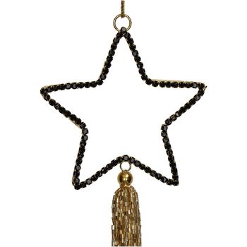 Ornament Star Beads Glass Gold 23cm