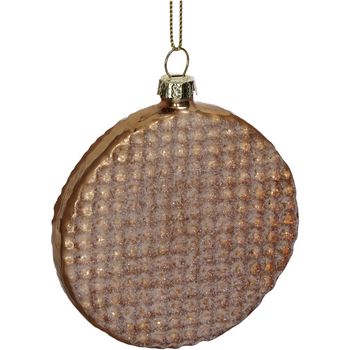 Ornament Syrup Waffle Glass Brown 8cm