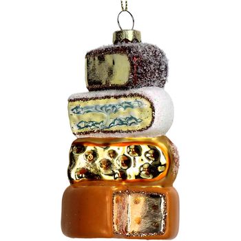 Ornament Cheese Glass Multi 11.4cm