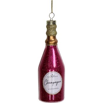 Ornament Champagne Glass Pink 12.2cm