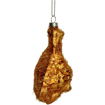 Ornament Fried Chicken Glass Yellow 12cm