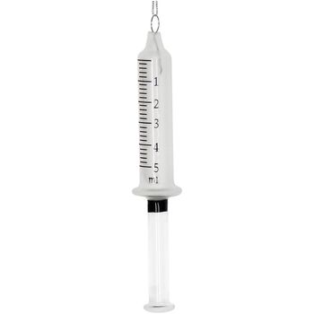 Ornament Syringe Glass White 16.4cm