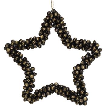 Ornament Bells Star Metal Bronze 16cm