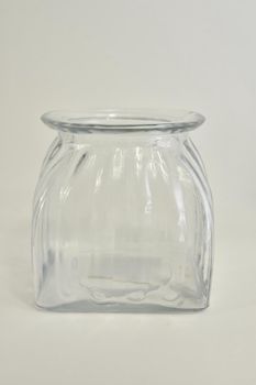 Glaspot ribbel helder D10 H10,5cm