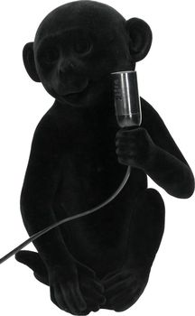 Table Lamp Monkey Polyresin Black W/O Shade 20x20x33cm