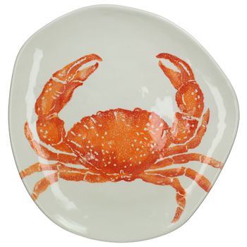 Plate Crab Ceramic Orange 40.5x40x3cm