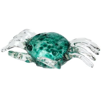 Ornament Crab Glass Turquoise 19x13.5x5cm