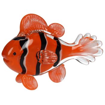 Ornament Fish Glass Orange 14.5x6.5x10cm