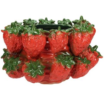 Planter Strawberry Fine Earthenware Red 25.5x25.5x16.5cm
