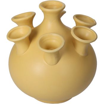 Vase Fine Earthenware Yellow 15.5x16.5x17.3cm