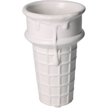 Planter Icecream Cup Fine Earthenware White 8.8x8.8x14.8cm