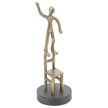 Statue Stuhl gold 12x12x33,5cm