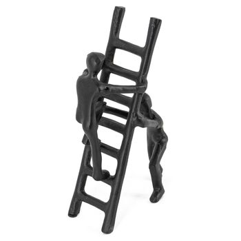 Beeld ladder zwart 11.5x7.5x24cm