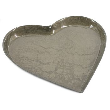Metalen tray hart olive 12,5x13x0,7cm