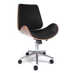 Bureaustoel Assens - Zwart/Walnoot - LiL Design
