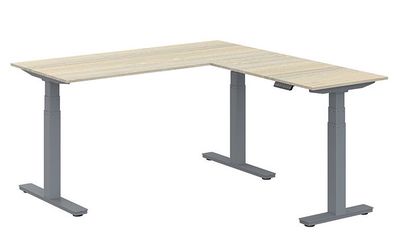 Elektrische zit-sta hoekbureau 180x160cm Leverbaar in 33 kleur combinaties