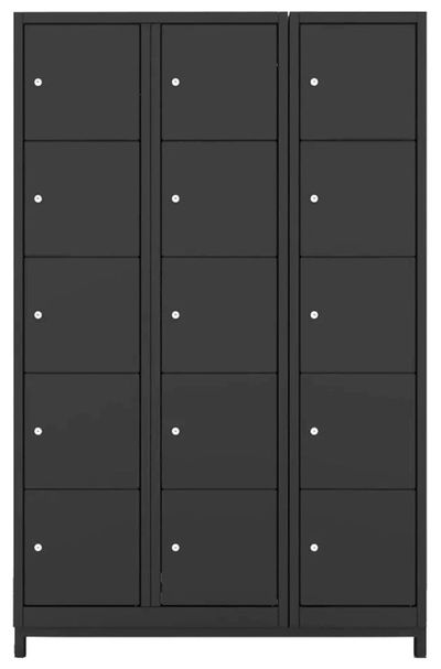 Lockerkast Dark 15-deurs - 3 Kolommen