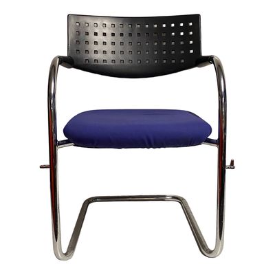 Vergaderstoel Vitra Visasoft Visavis, blauw/zwart gebruikt 