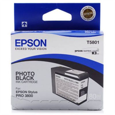 Epson T5801 Inktcartridge, Foto zwart