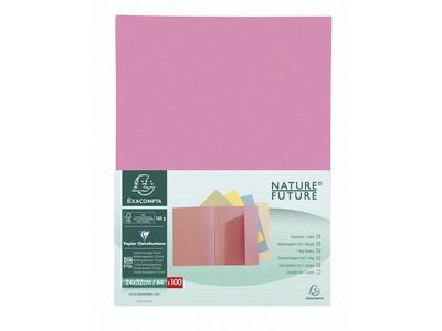 Exacompta Vouwmap Nature Future met 1 klep A4, 160 g/m², roze (pak 100 stuks)