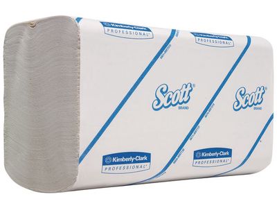 Scott® Papieren Handdoeken, Interfold, 1 laag, 21,5 x 21,5 cm, Wit (doos 15 wikkels)