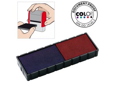 COLOP Inktkussen E/12/2, Zelf-inktende Stempels, Rood en Blauw