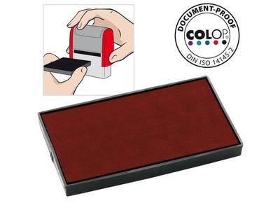 Colop Reserve kussen t.b.v. zelfinktende stempels E/60 rood voor Printer 60 Microban (pak 2 stuks)