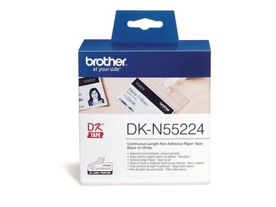 P-Touch DKN55224 Labels, Papier, Niet Klevend, 54 mm, Zwart op Wit