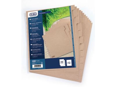 Elba Index tabblad, A4, blanco, karton, bruin