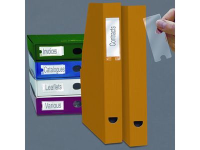 3L Zelfklevende Etikethouder, Polypropyleen, 35 x 75 mm, Transparant (pak 12 stuks)