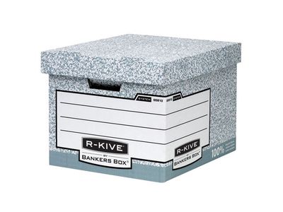 Bankers Box R-Kive System Opbergdoos, Karton, 335 x 292 x 404 mm, Grijs (doos 10 stuks)