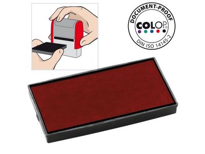 Colop Reserve kussen t.b.v. zelfinktende stempels E/50 rood voor Printer 50 Microban (pak 2 stuks)