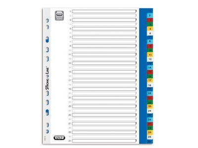 Elba Tabbladen gekleurd kunststof 11 rings, A4 maxi, bedrukte tabs, 1-31