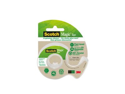 Scotch® Magic Plakbandhouder, Transparant, met 1 rol Magic Tape, 19 mm x 33 m